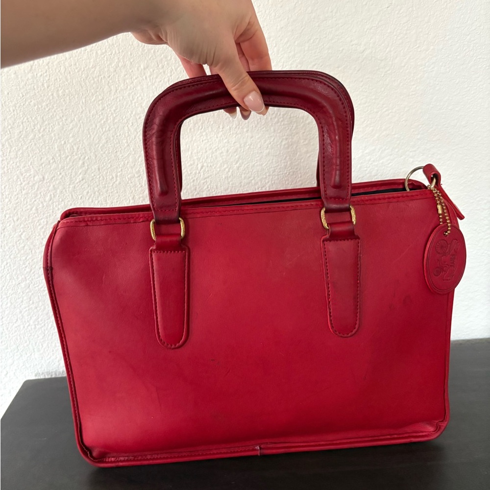 FRYE Red Leather Carriage Bag